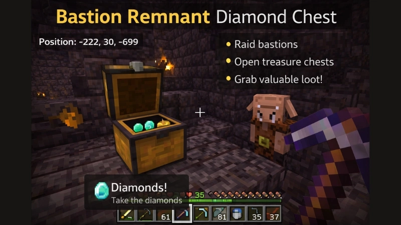 Bastion remnant diamond chest Minecraft