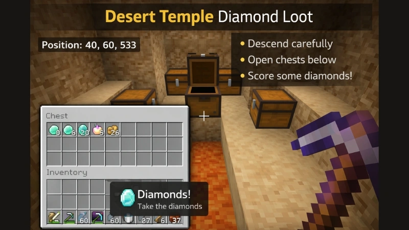 Desert temple diamond loot Minecraft