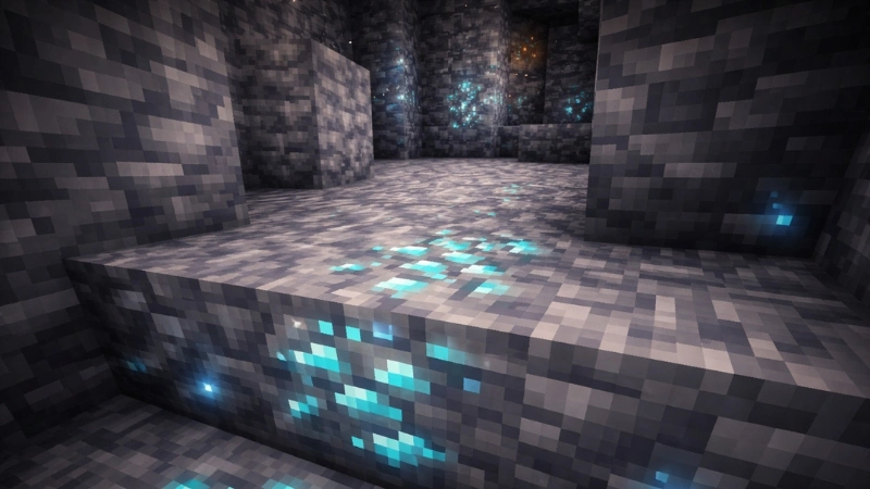 Diamond ore in stone layers Minecraft