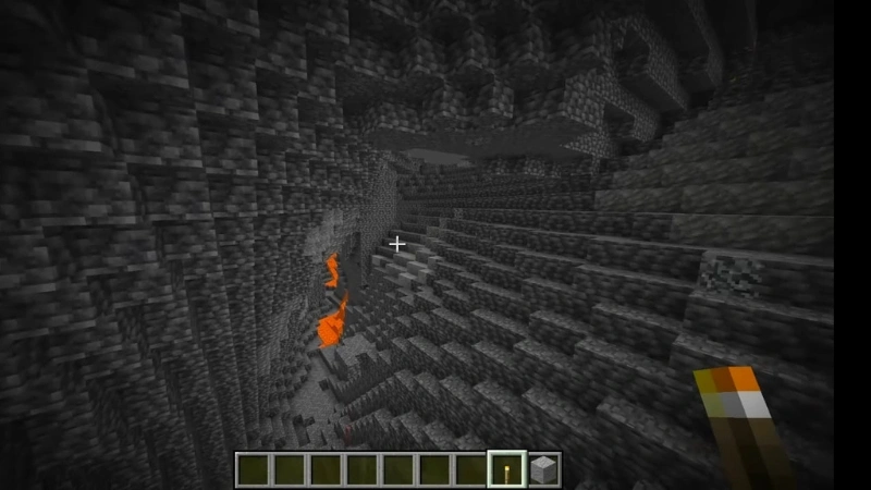 Large cave system diamond hunting Minecraft