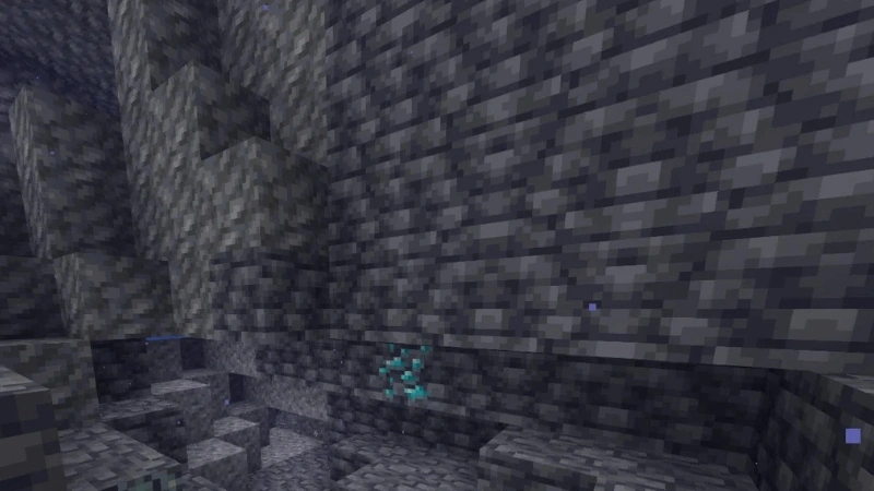 Ravine mining diamonds exposed walls Minecraft