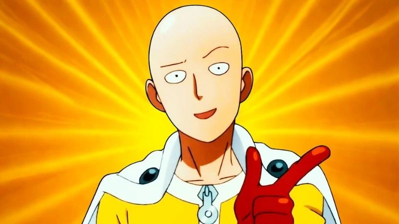 Saitama preparing his signature punch in One Punch Man