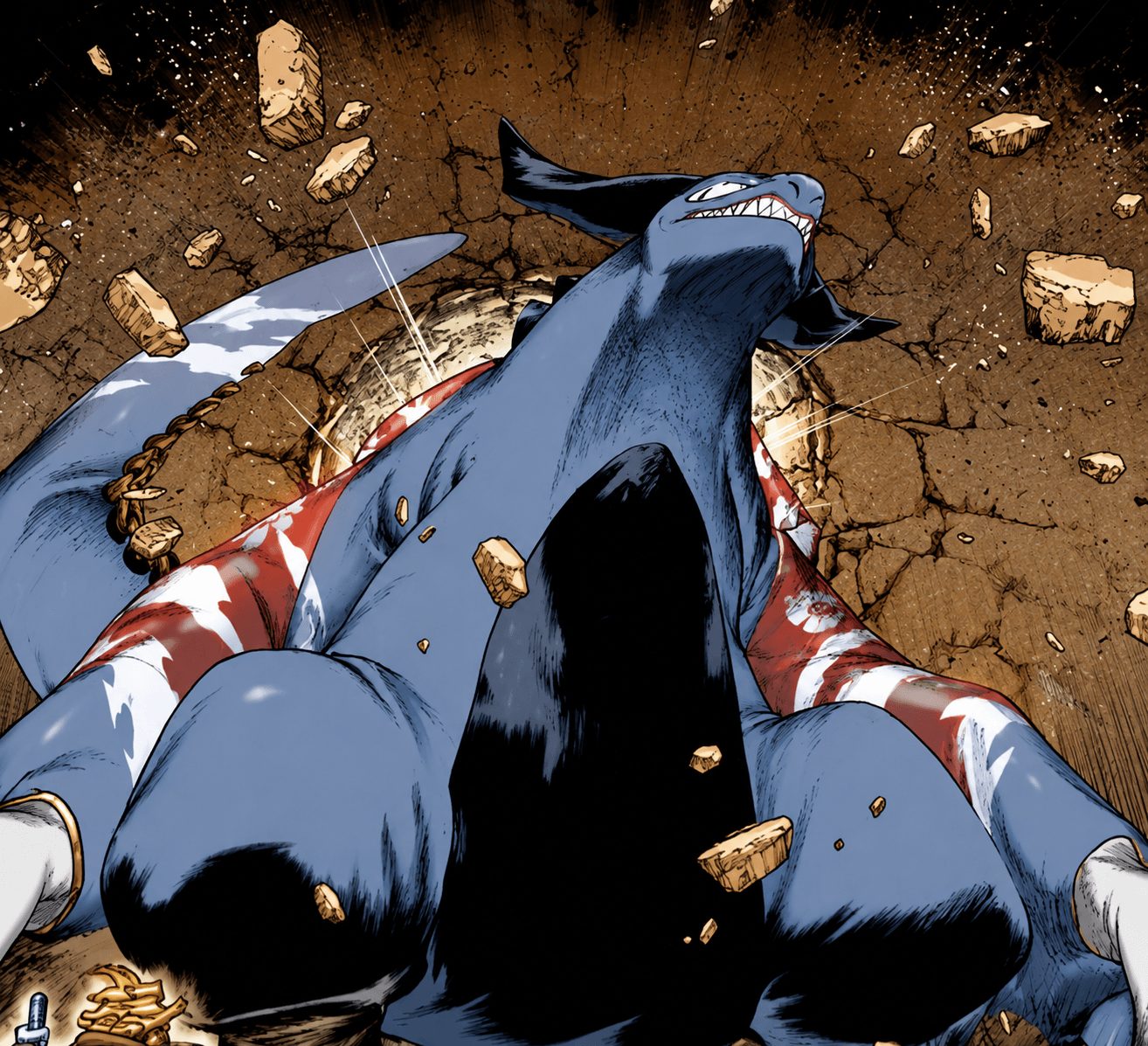 Guita activating Centralian during the Border investigation arc in Gachiakuta