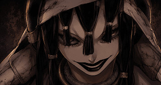 The Mud Doll Woman with her spade during the basement ambush in Gachiakuta