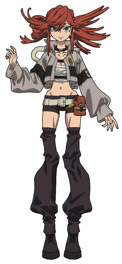 Riyo Reaper's cheerful expression contrasting with her combat intensity in Gachiakuta