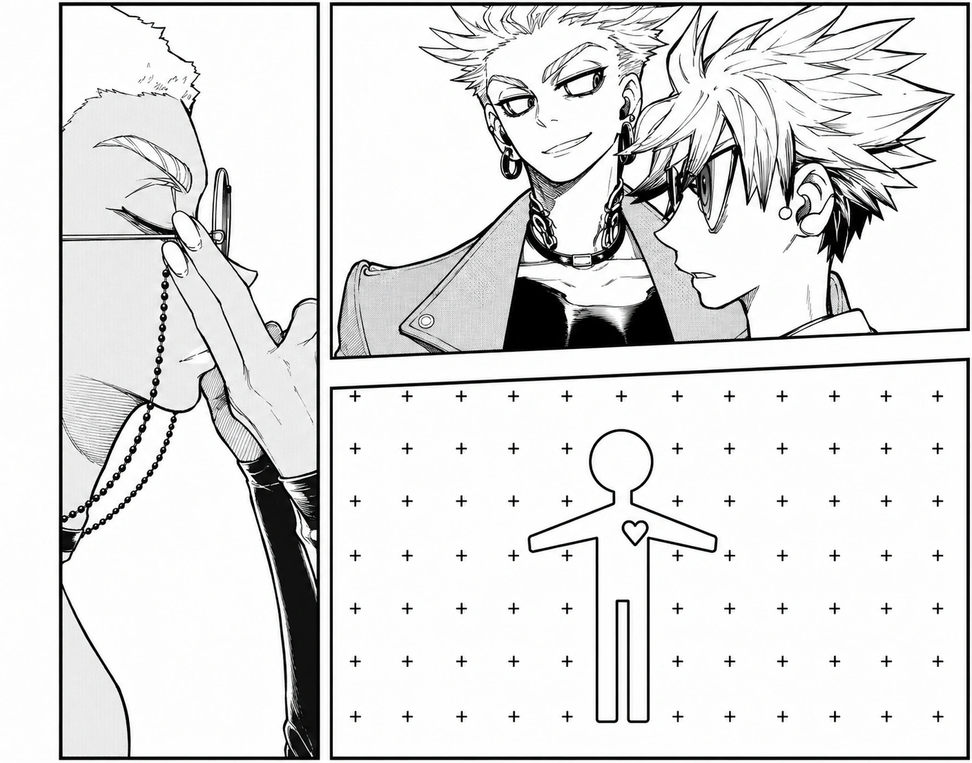 Semiu Grier activating Eyes to perceive a recruit's true essence in Gachiakuta