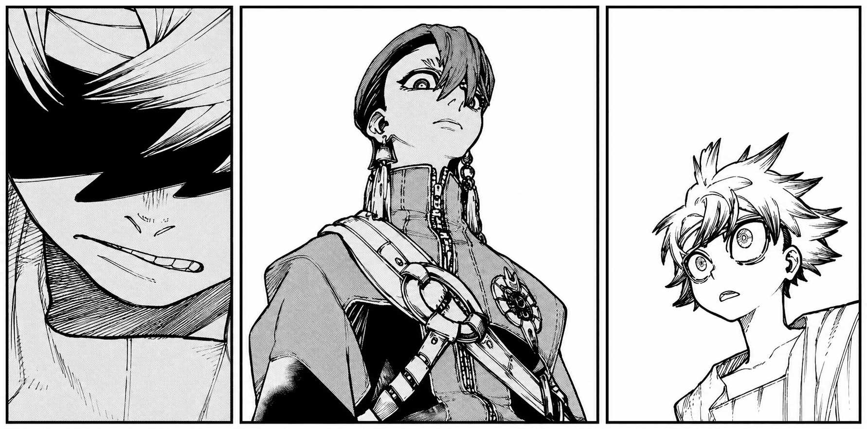 Zanka Nijiku's fierce expression during combat training in Gachiakuta