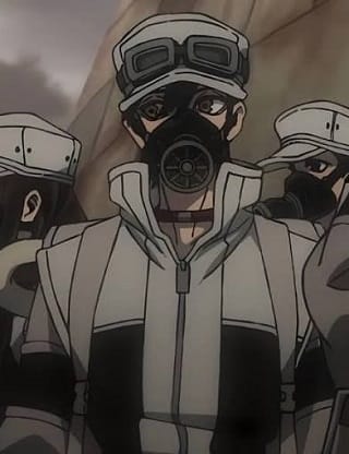 Follo Tunito in his Cleaner uniform with cap and goggles in Gachiakuta