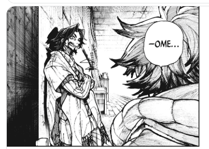 Regto smiling at Rudo in the Sphere slums in Gachiakuta