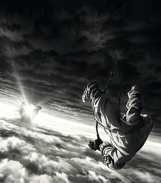 Rudo Surebrec falling from the Sphere into the Ground in Gachiakuta