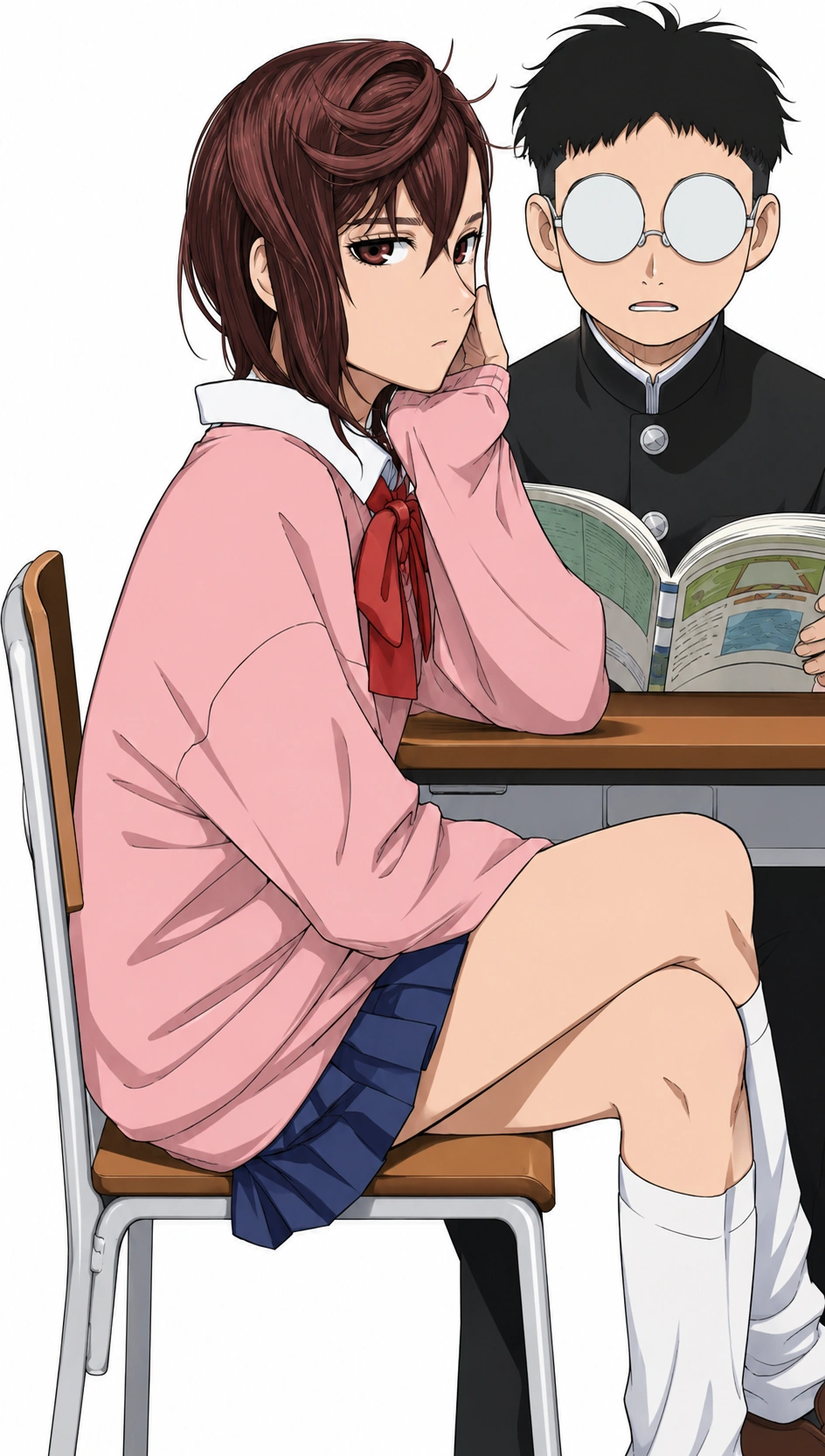momo and okarun first meeting in the school dandadan
