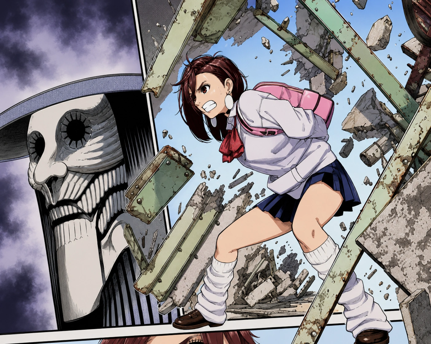 Momo Ayase showing her strong bravery
