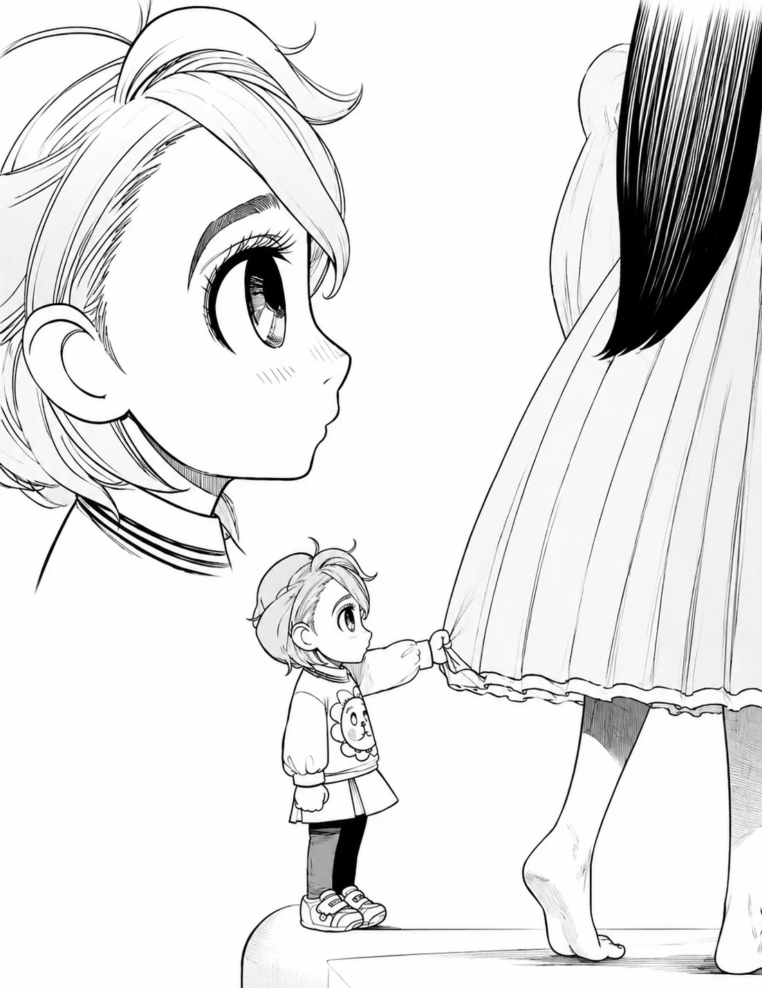 Mai in her mother's memories wearing her sun emblem sweatshirt in Dandadan