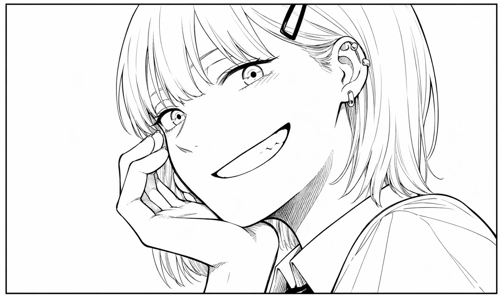 Akari Maeda with her blonde bob and sharp expression in her Kuromata High uniform in RuriDragon