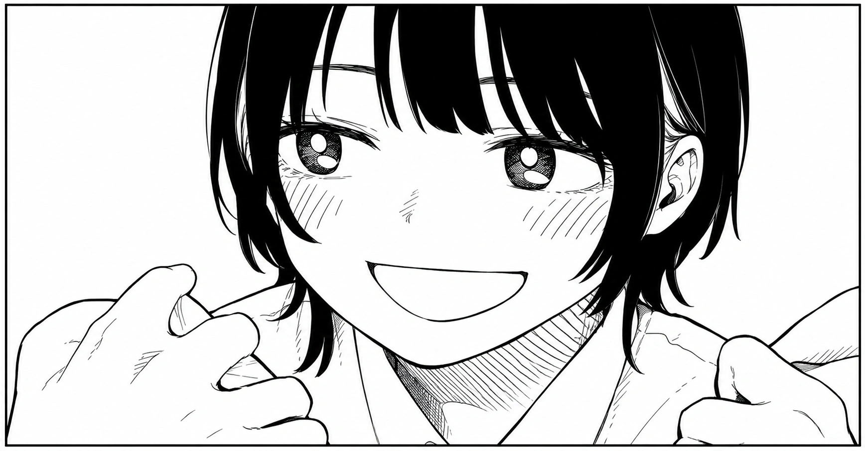 Makoto Ryuzaki with her short dark hair and confident grin in her Kuromata High uniform in RuriDragon