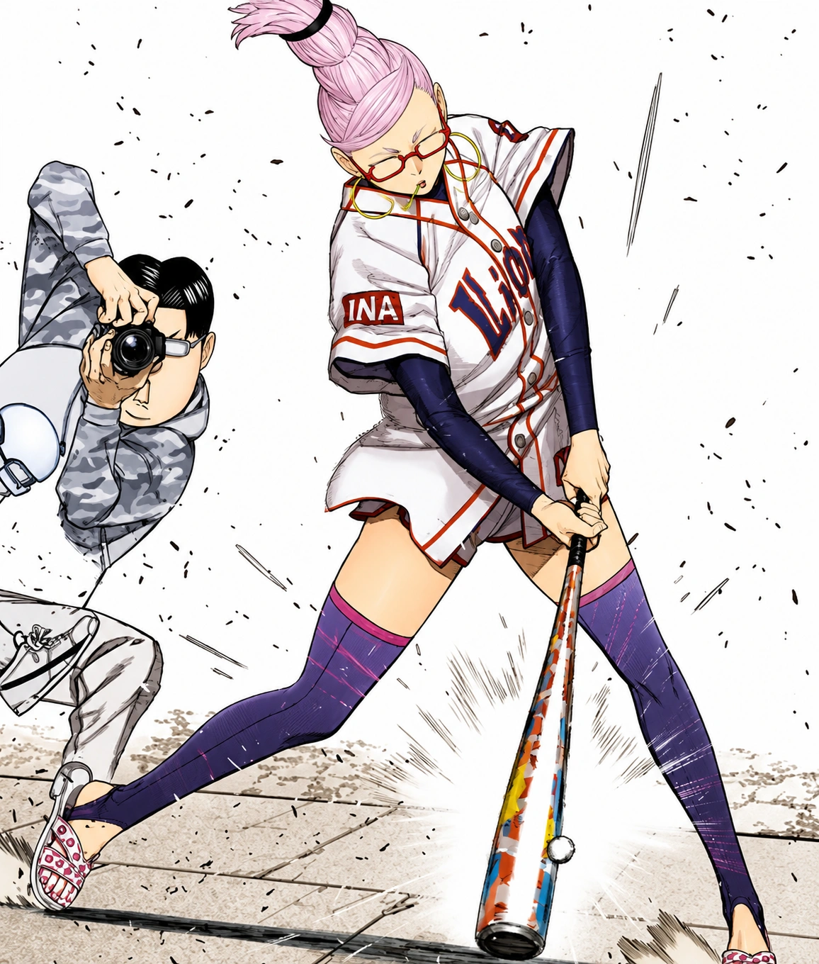 Seiko Ayase swinging her bat