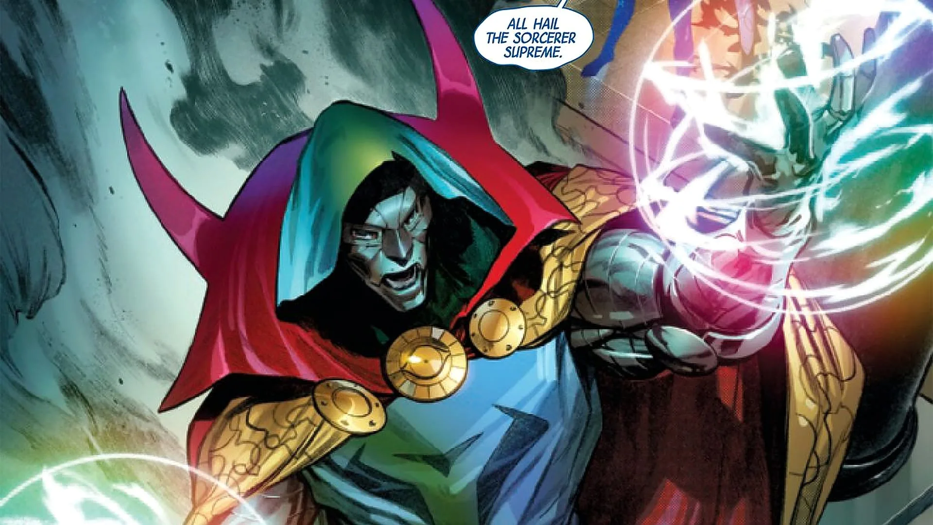 Sorcerer Supreme Doom, the What If variant who trained under the Ancient One instead of Stephen Strange